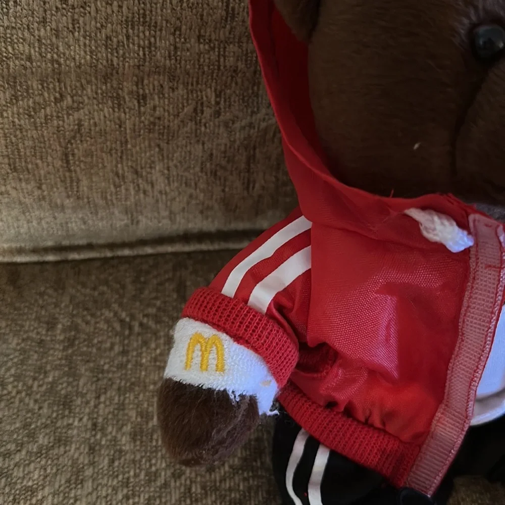 Vintage 2004 McDonald's I'm Lovin' It Sporty Stylin Bear Plush Red Tracksuit
